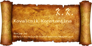 Kovalcsik Konstantina névjegykártya